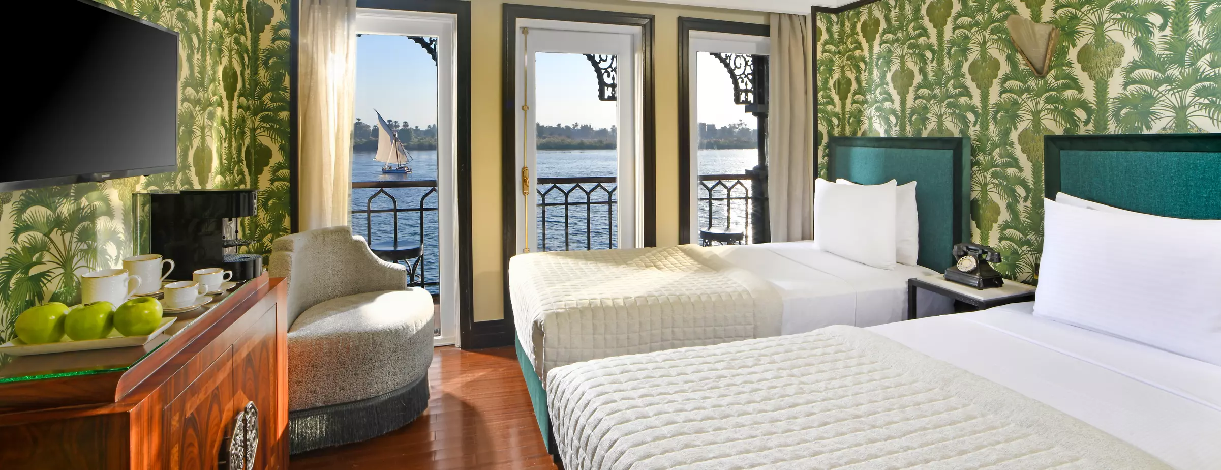 Cabin aboard the Mövenpick SS Misr Nile cruise